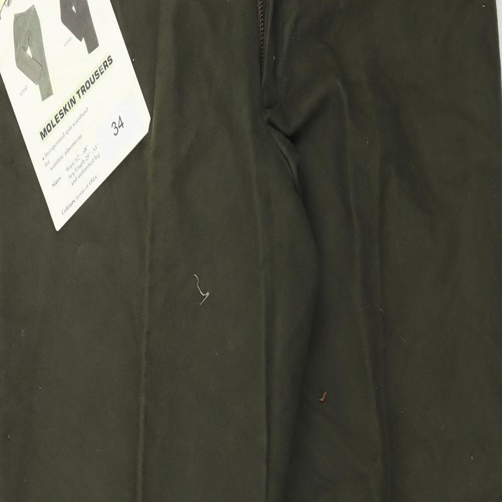 Grassroots Mens Green   Trousers  Size 34 L34 in - Moleskin