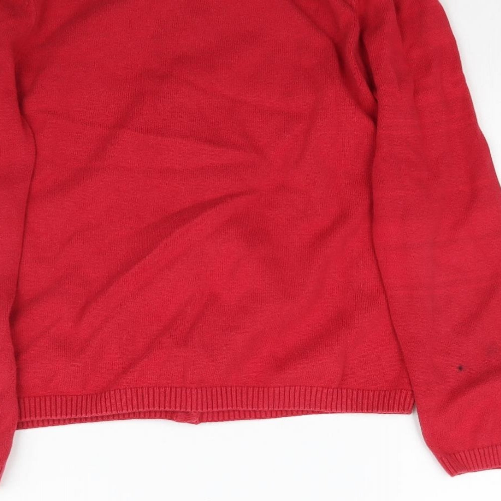 TU Girls Red  Knit Cardigan Jumper Size 9 Years
