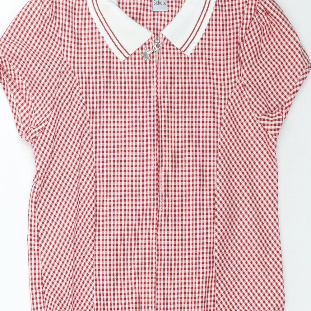 TU Girls Red Plaid  Shift  Size 8 Years  - Gingham School