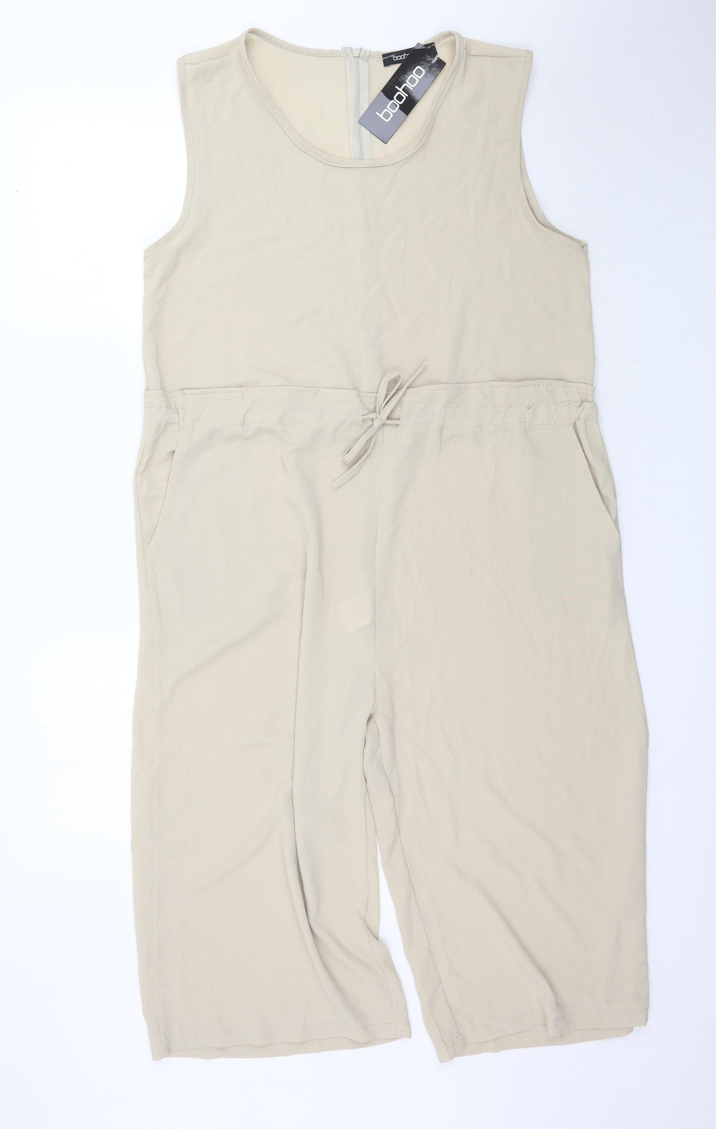 Boohoo Womens Beige   Jumpsuit One-Piece Size L L18 in