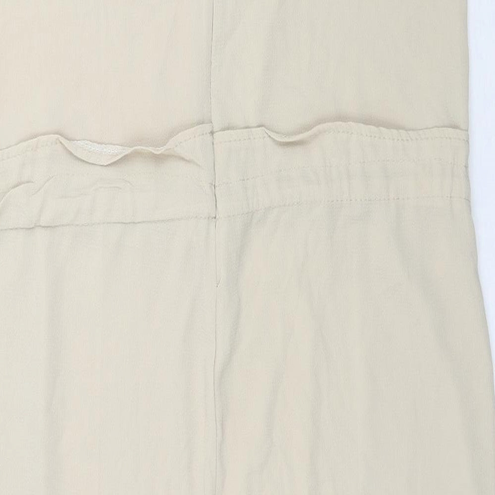Boohoo Womens Beige   Jumpsuit One-Piece Size L L18 in