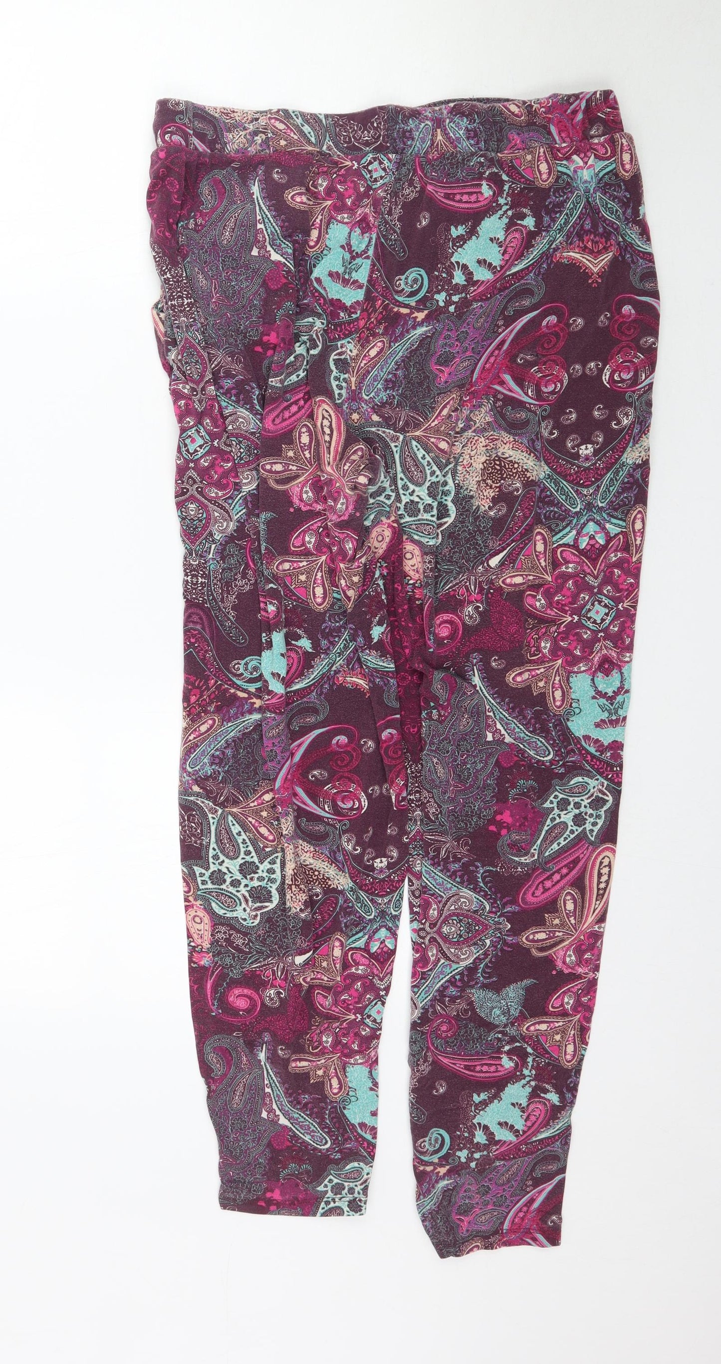 NEXT Womens Multicoloured Paisley  Trousers  Size 14 L30 in
