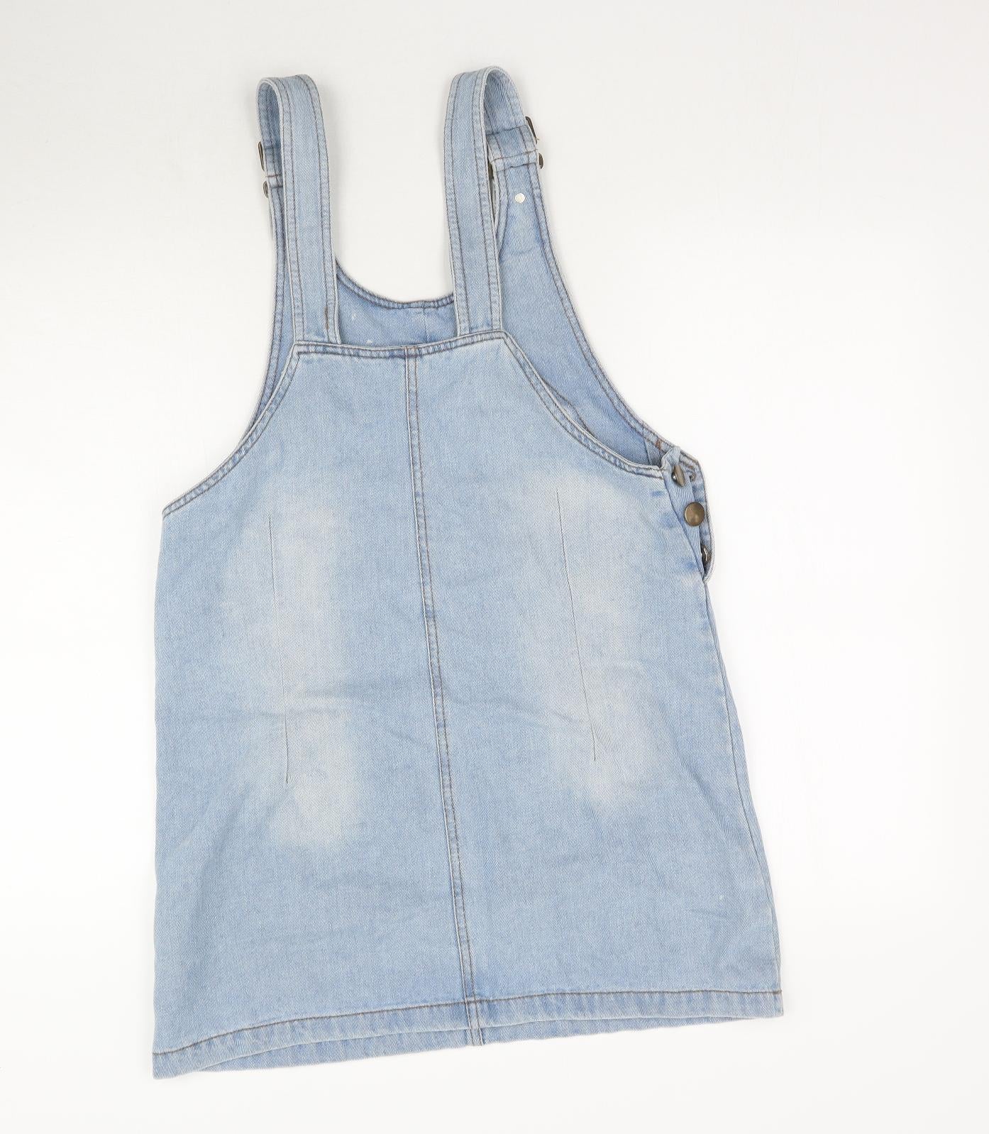 Denim Co. Womens Blue  Denim Pinafore/Dungaree Dress  Size 10