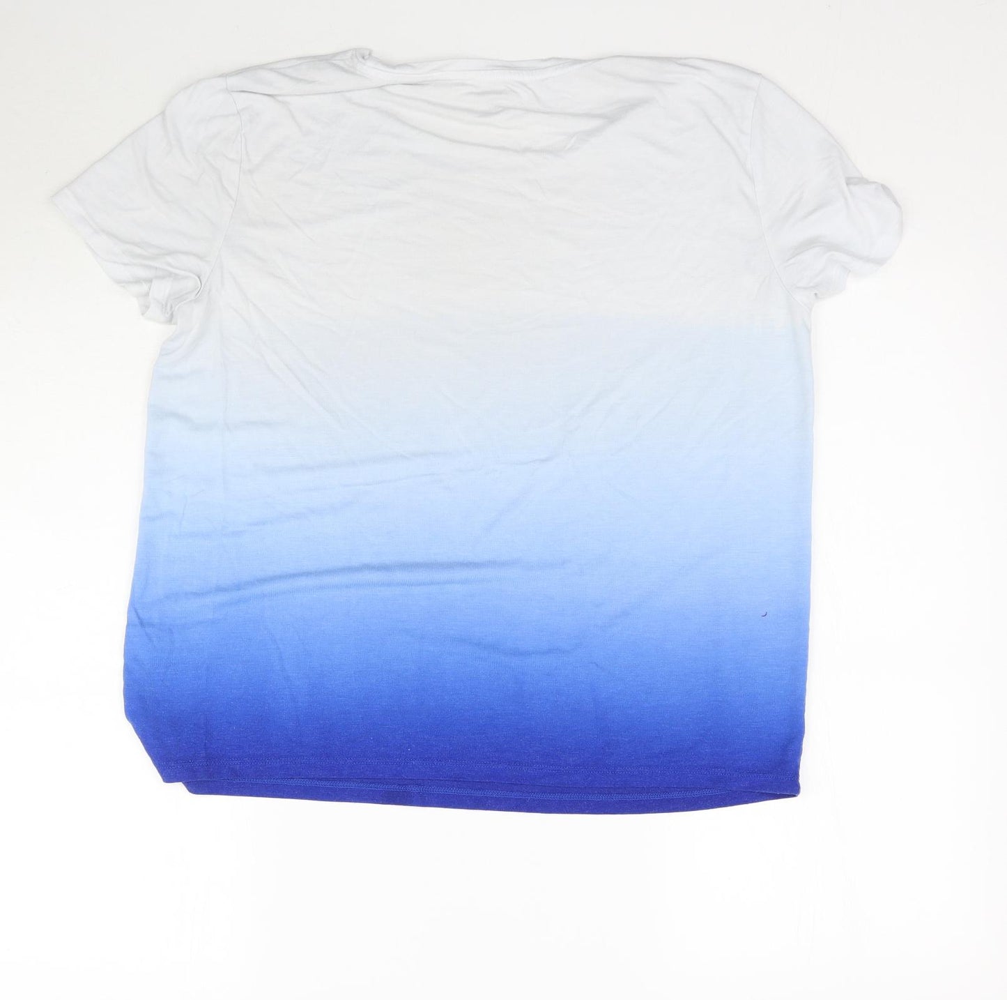 Marks and Spencer Womens Blue   Basic T-Shirt Size 12  - Two tone ombre