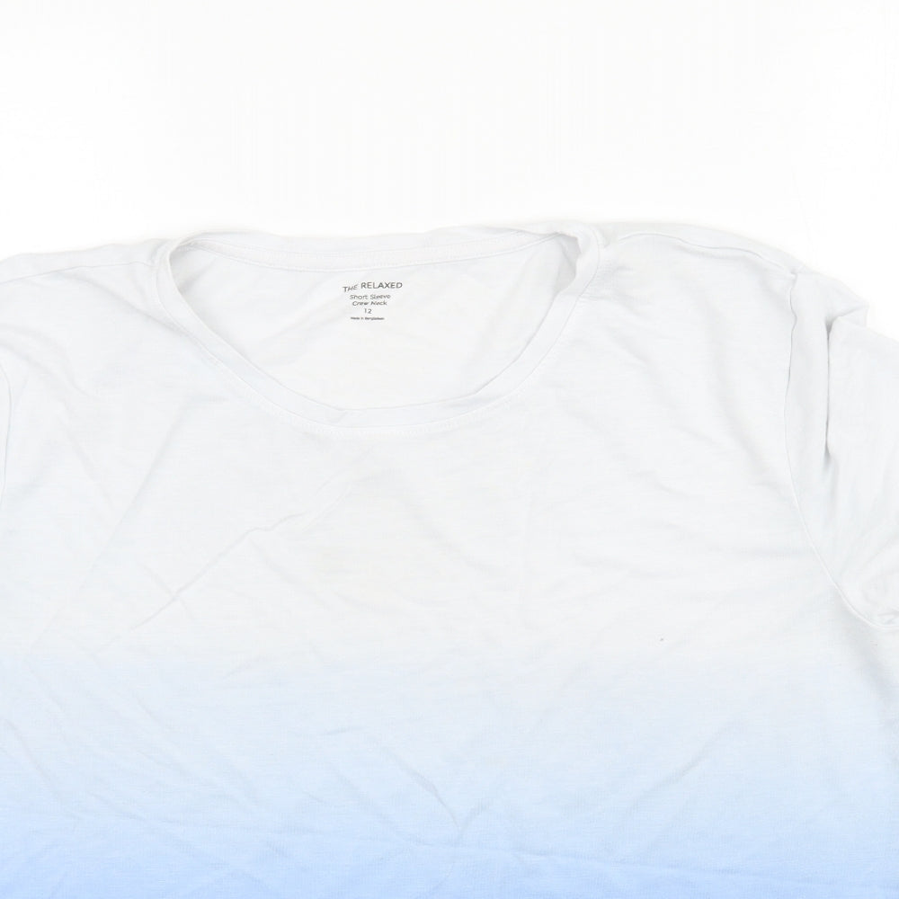 Marks and Spencer Womens Blue   Basic T-Shirt Size 12  - Two tone ombre