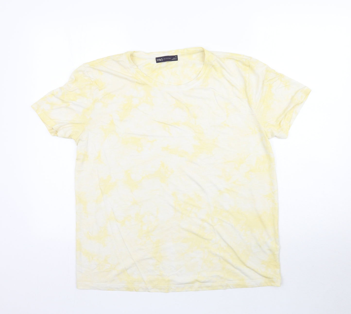 Marks and Spencer Womens Yellow   Basic T-Shirt Size 12
