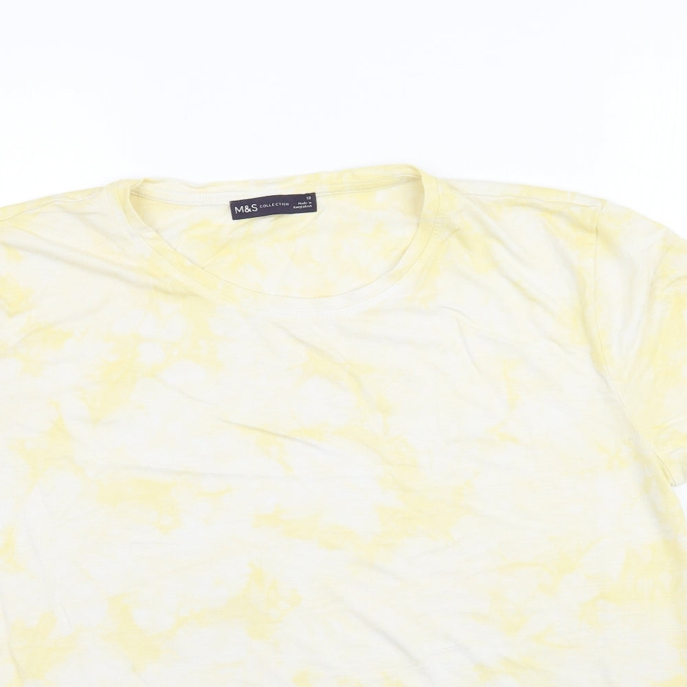 Marks and Spencer Womens Yellow   Basic T-Shirt Size 12