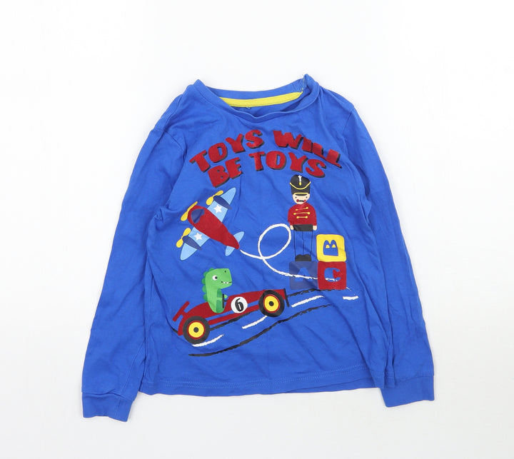 George Boys Blue   Basic T-Shirt Size 6-7 Years  - toys will be toys