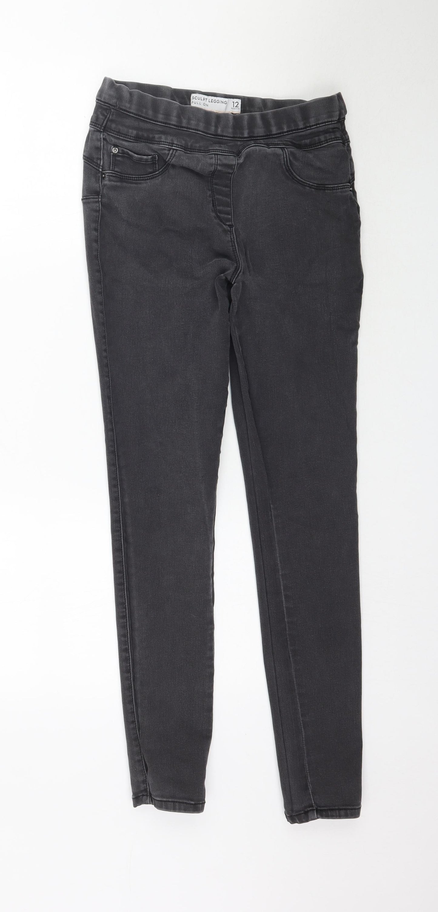 NEXT Womens Grey  Denim Skinny Jeans Size 12 L29 in - Washed black