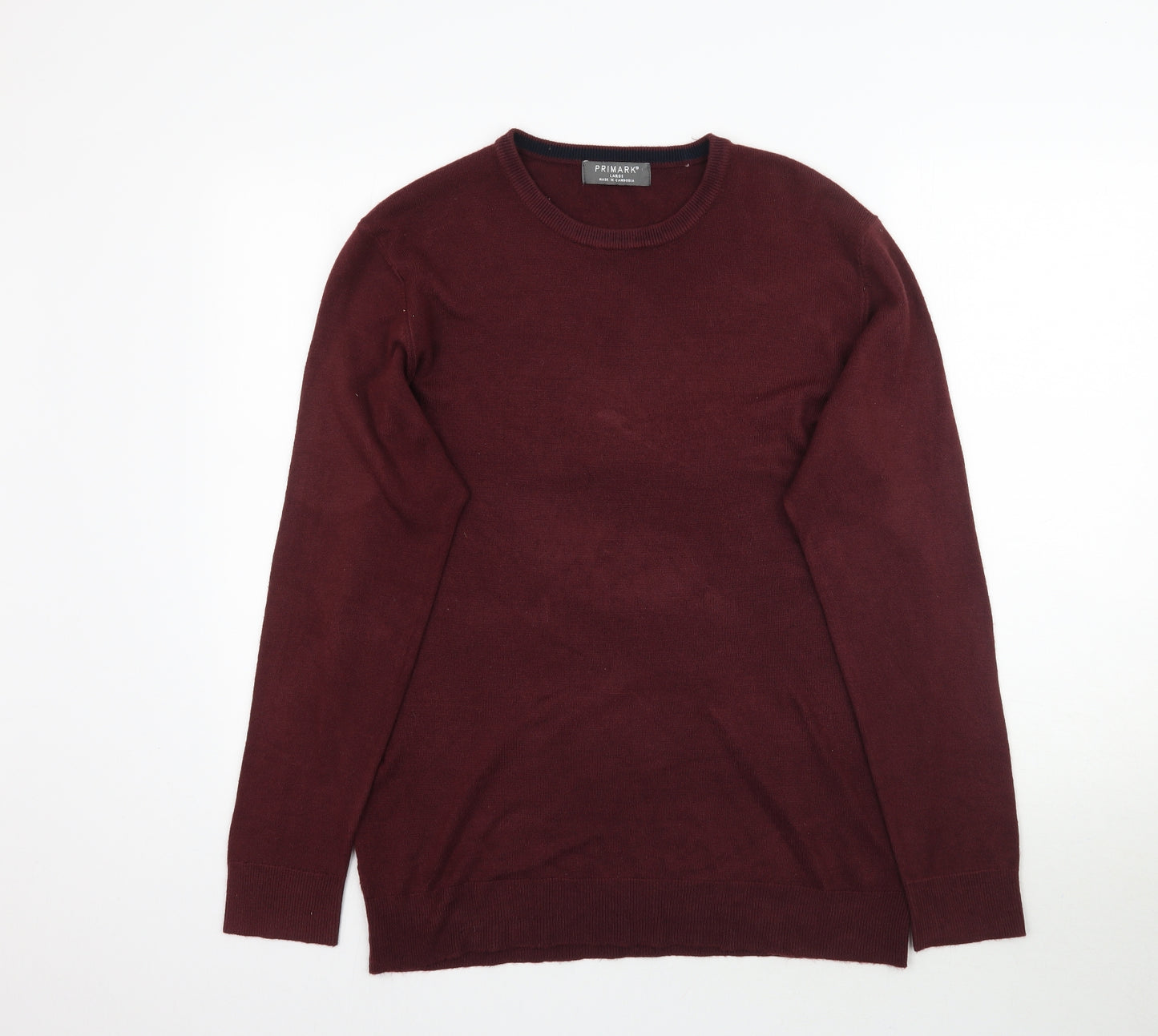 Primark Mens Red  Knit Pullover Jumper Size L