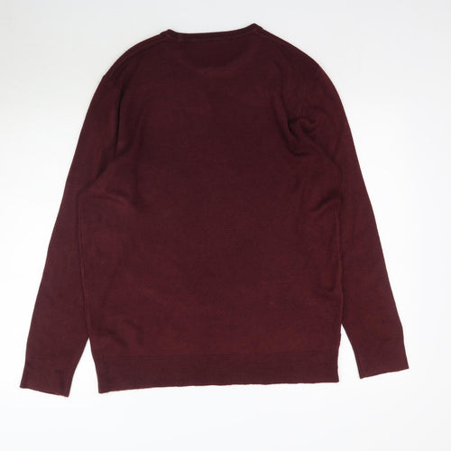 Primark Mens Red  Knit Pullover Jumper Size L