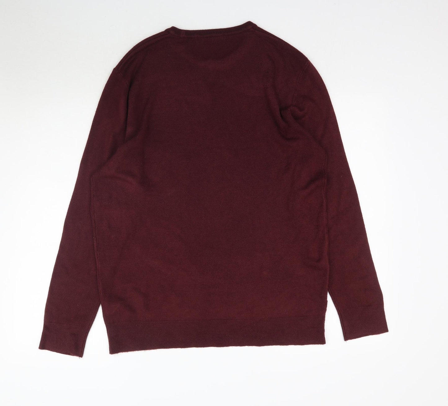 Primark Mens Red  Knit Pullover Jumper Size L