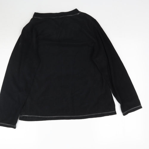 Feel Fabulous Womens Black  Fleece Pullover Sweatshirt Size 10