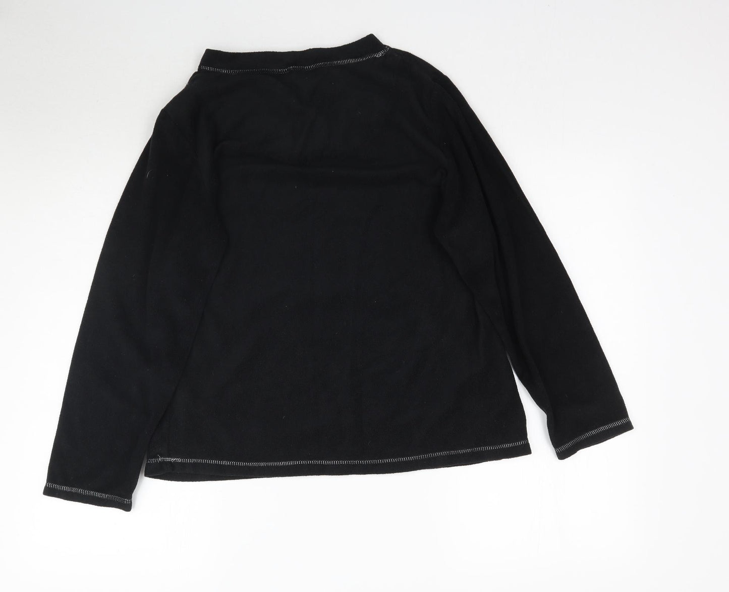 Feel Fabulous Womens Black  Fleece Pullover Sweatshirt Size 10