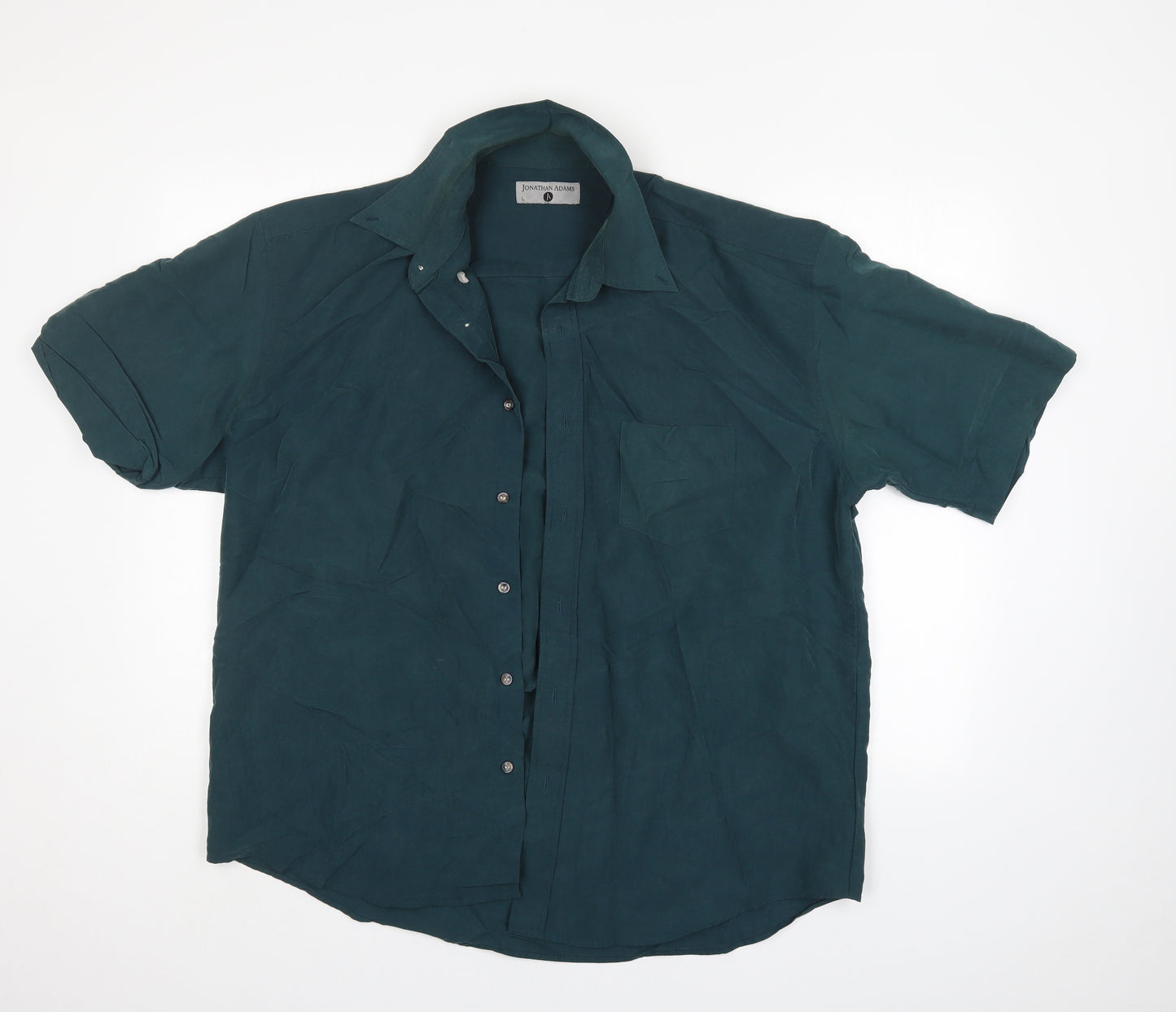 Jonathan Adams Mens Green    Button-Up Size L