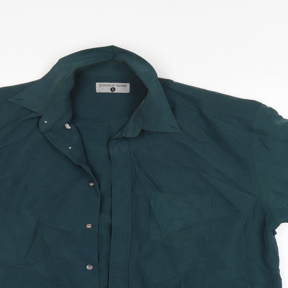Jonathan Adams Mens Green    Button-Up Size L