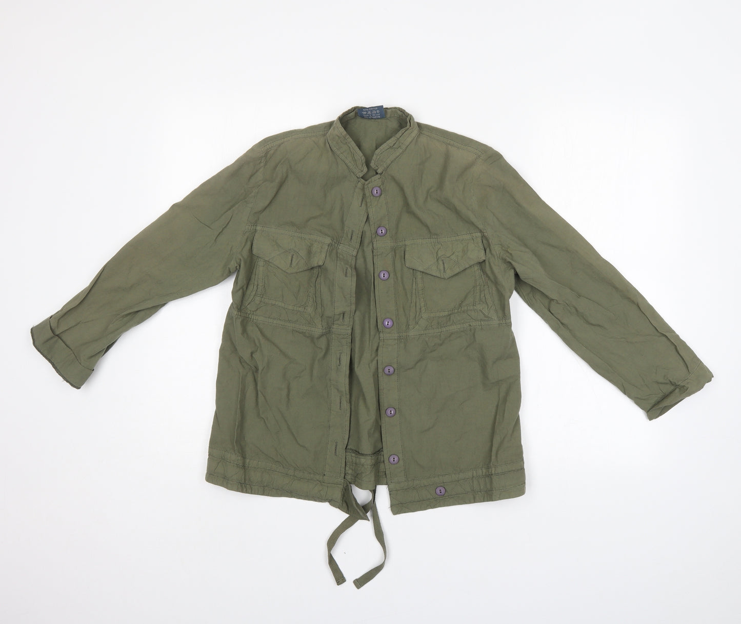 Manos Bratis Womens Green   Basic Button-Up Size S