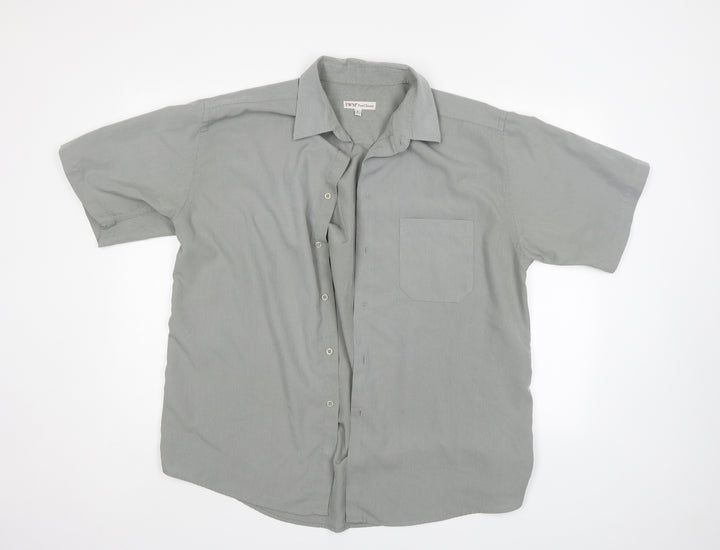 EWM Mens Grey    Button-Up Size L