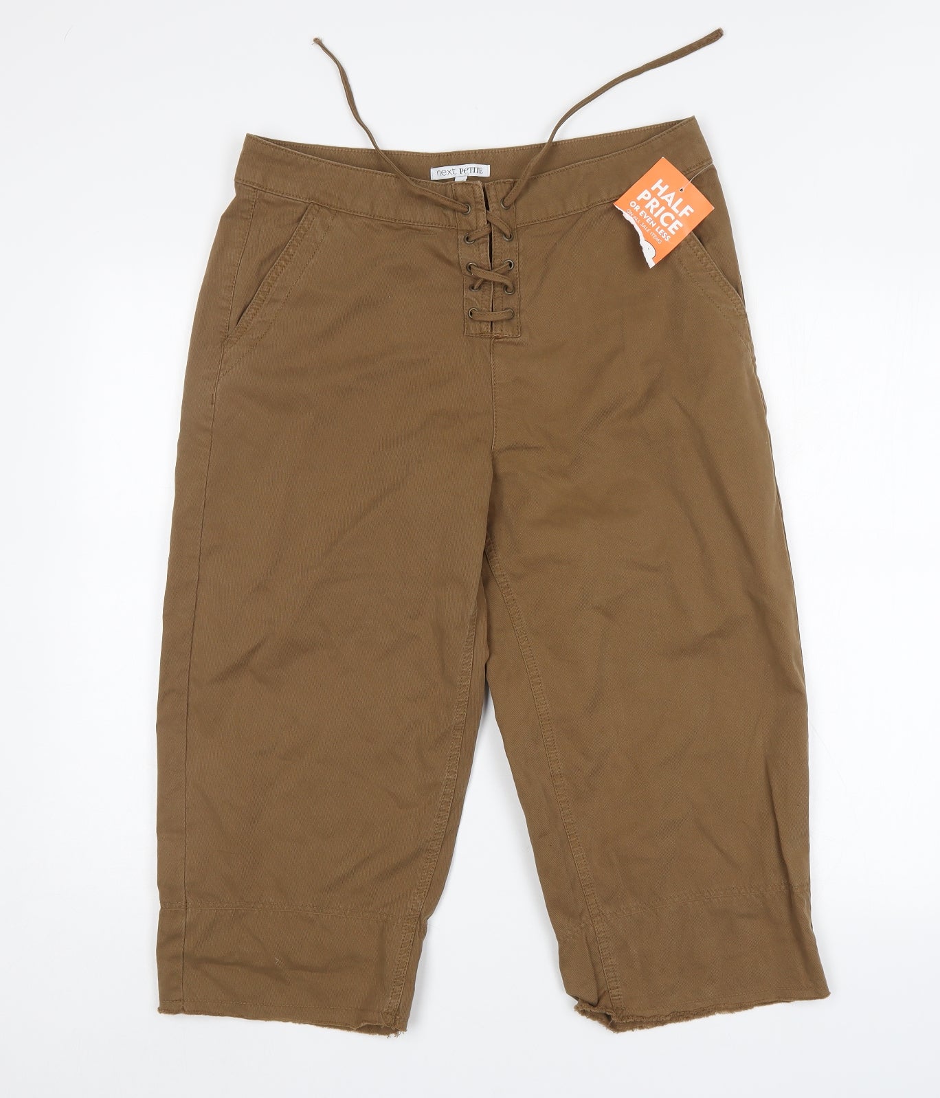 NEXT Womens Brown   Cropped Trousers Size 14 L20 in
