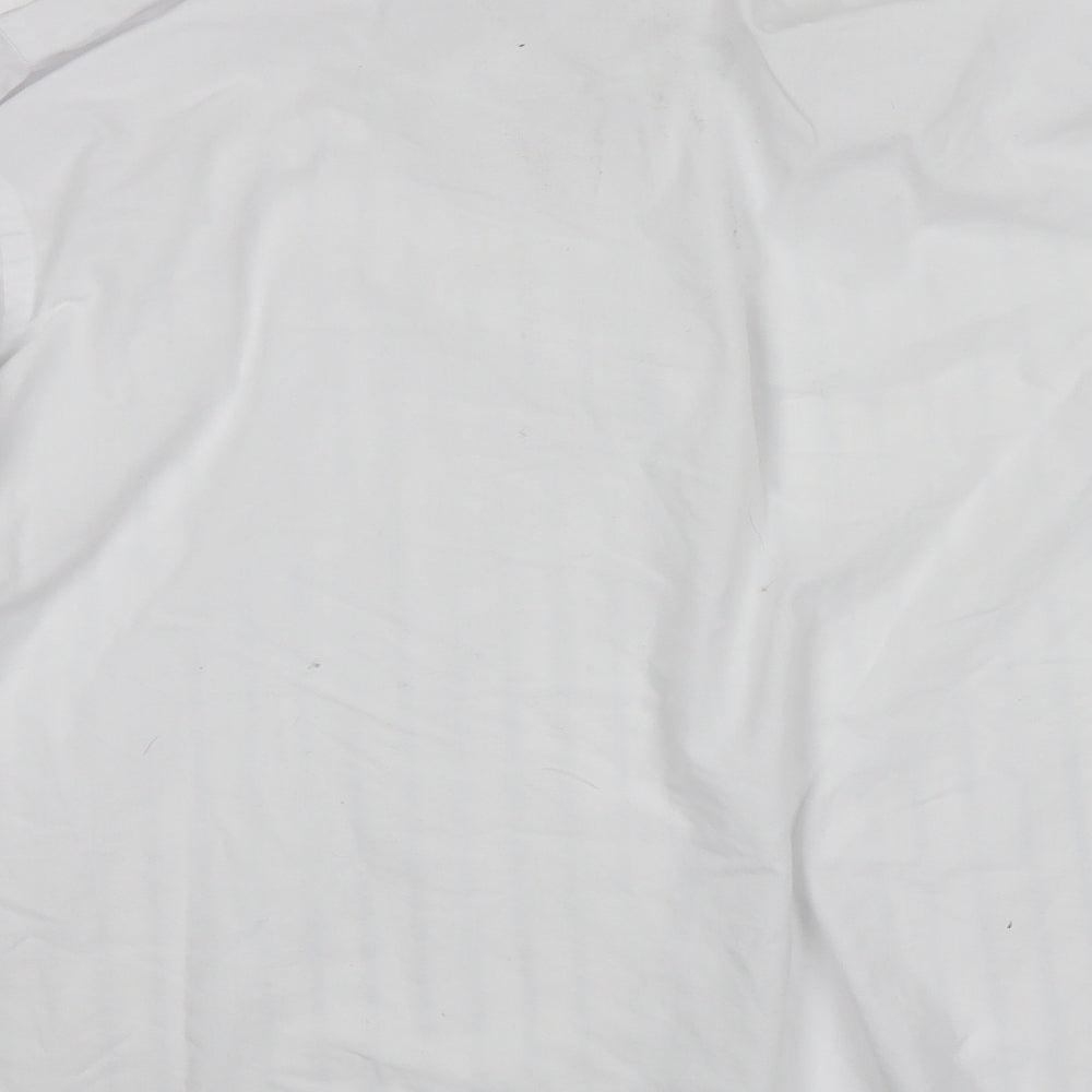 fredrick theak Mens White Striped   Dress Shirt Size 44
