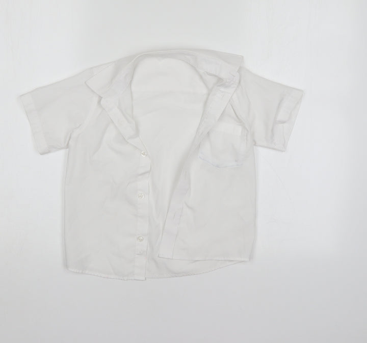 TU Girls White Basic Button-Up Size 5 Years