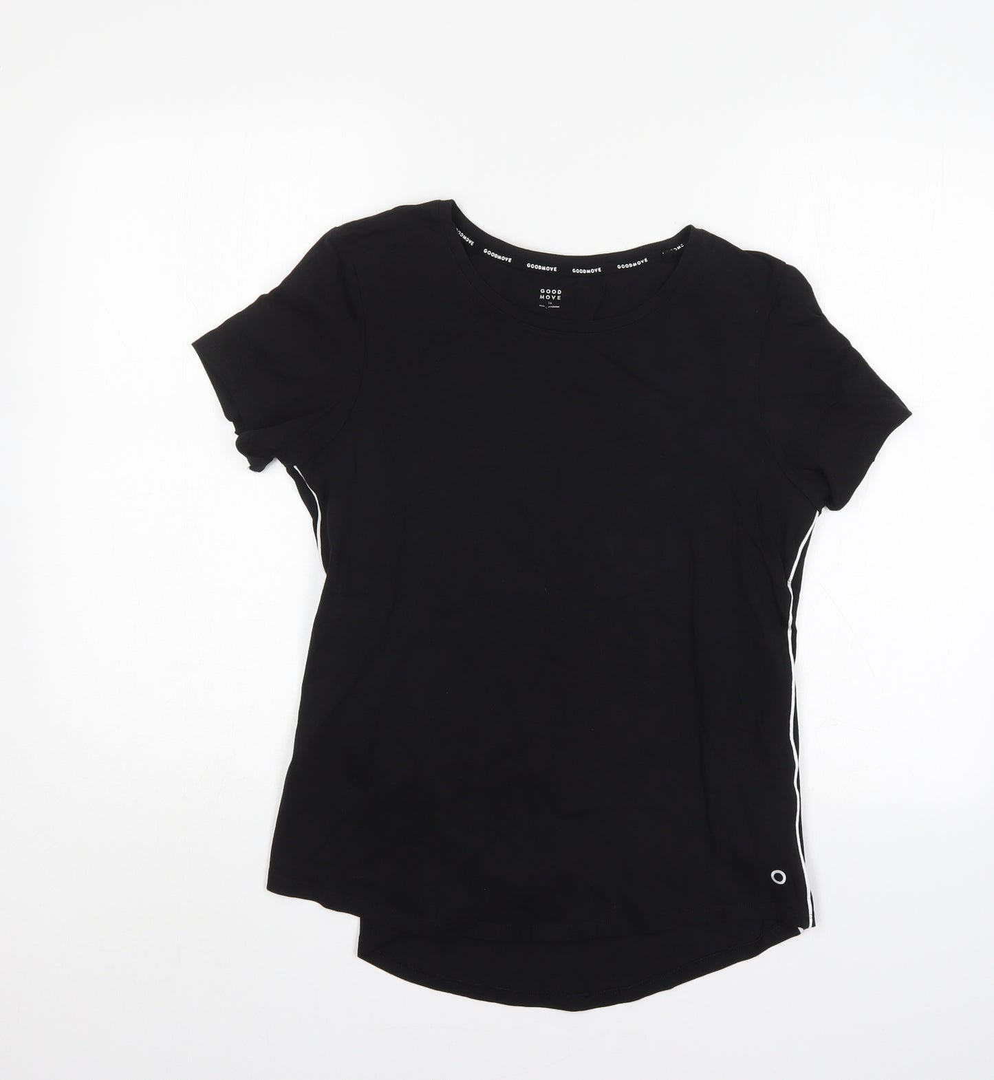 Goodmove Womens Black   Basic T-Shirt Size 16