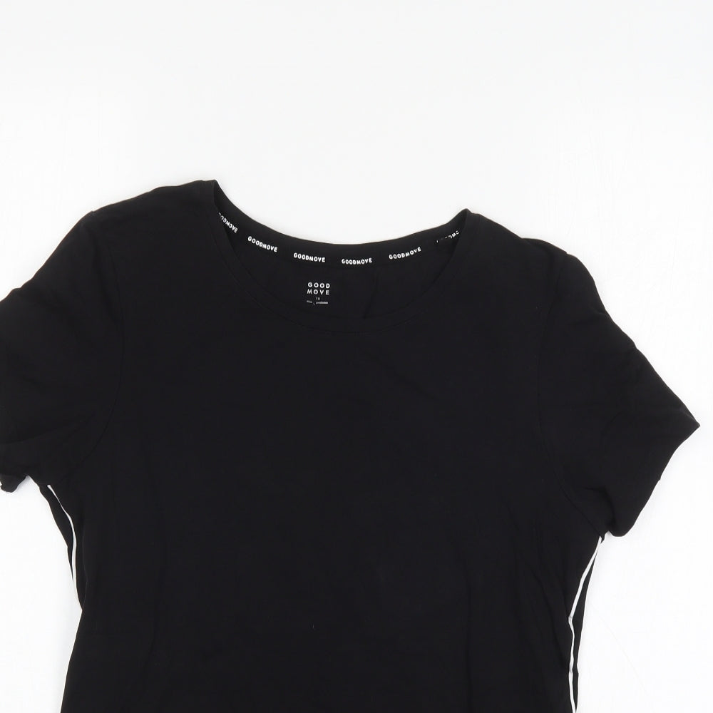 Goodmove Womens Black   Basic T-Shirt Size 16