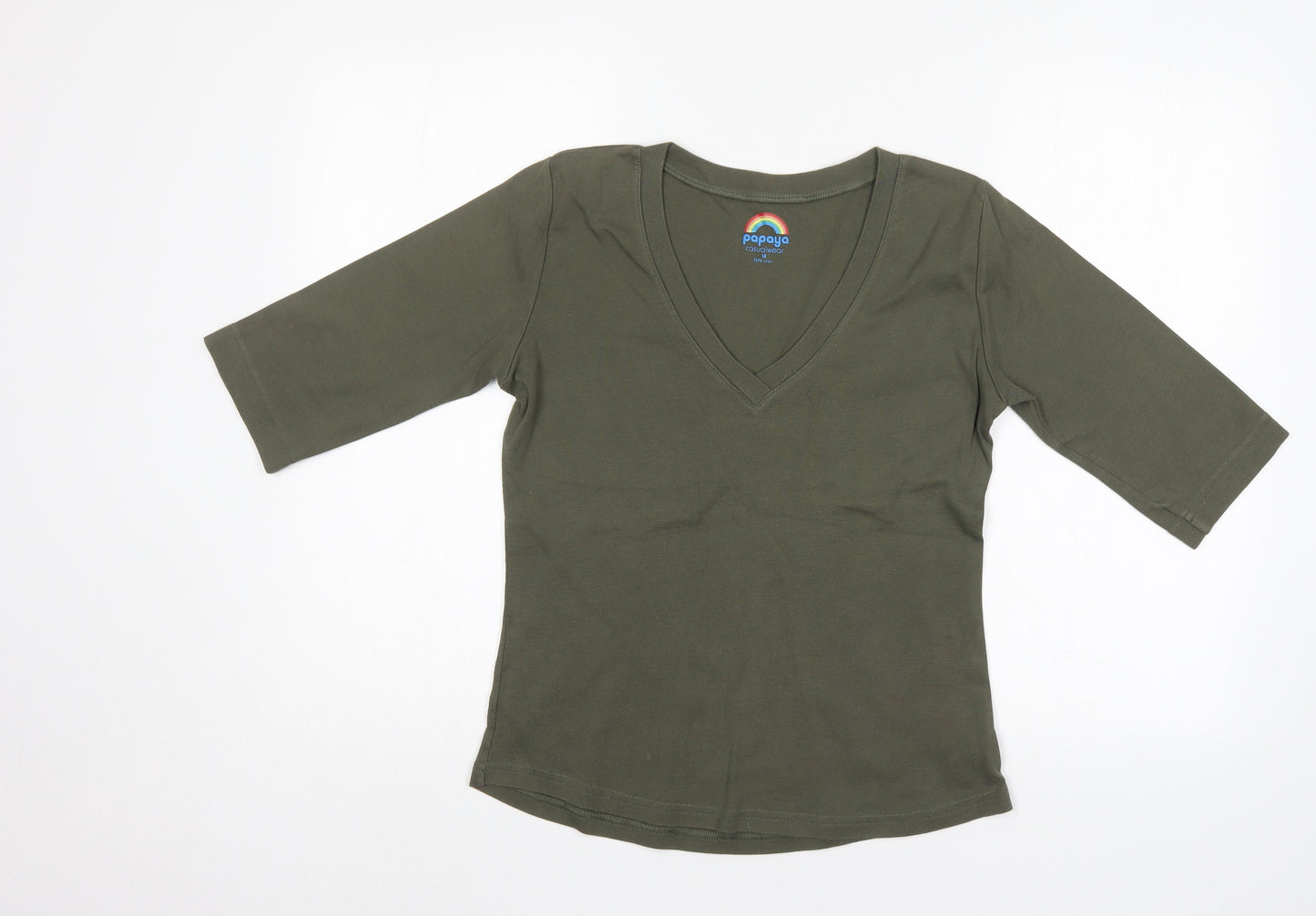 Papaya Womens Green   Jersey Blouse Size 14