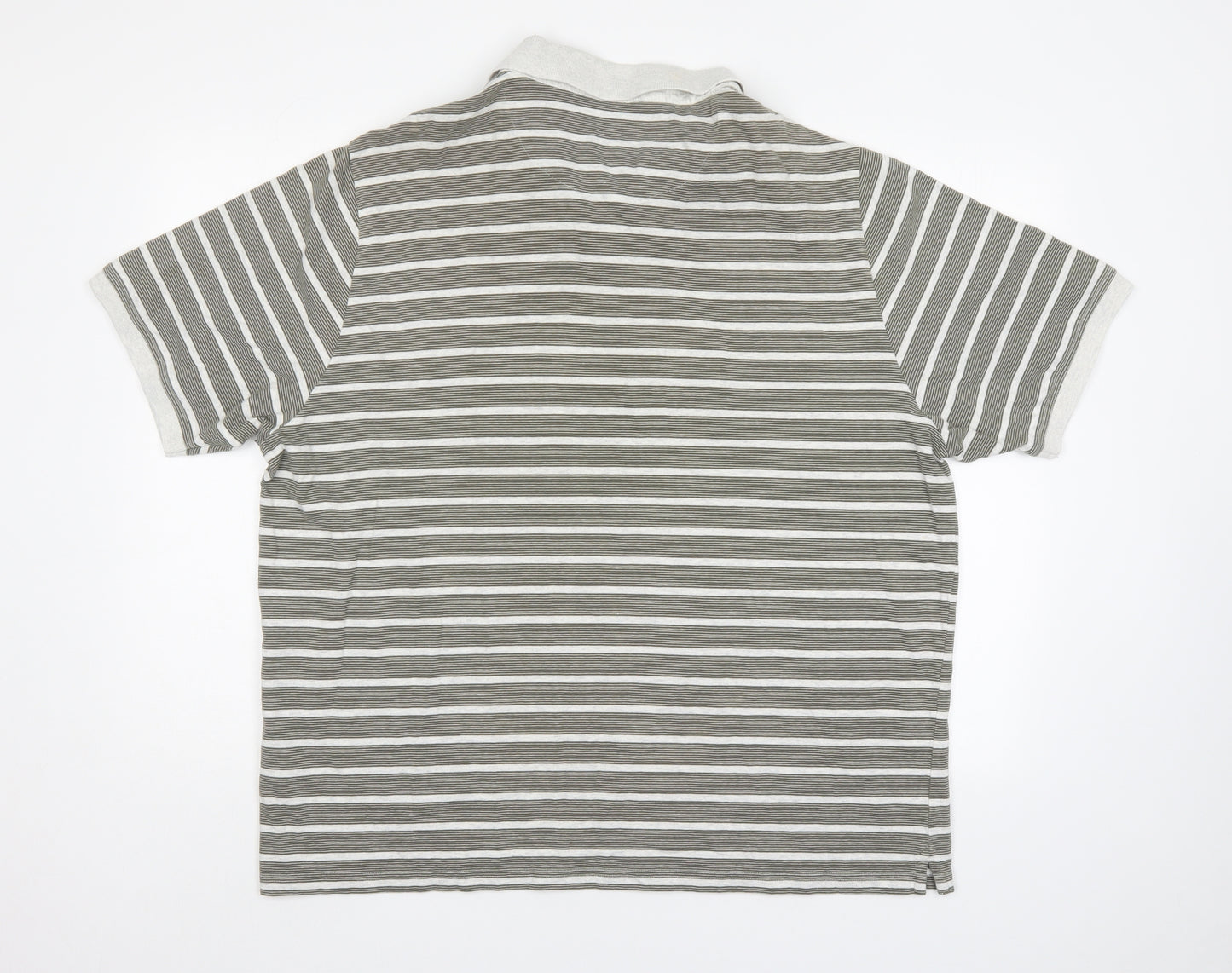 Modern Essentials  Mens Green Striped   Polo Size 2XL