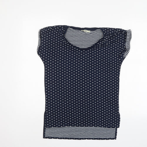 Oasis Womens Blue Polka Dot  Tunic T-Shirt Size XS