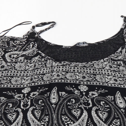 Select Womens Black Paisley  Basic Blouse Size 6