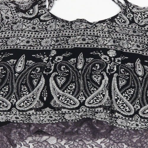 Select Womens Black Paisley  Basic Blouse Size 6