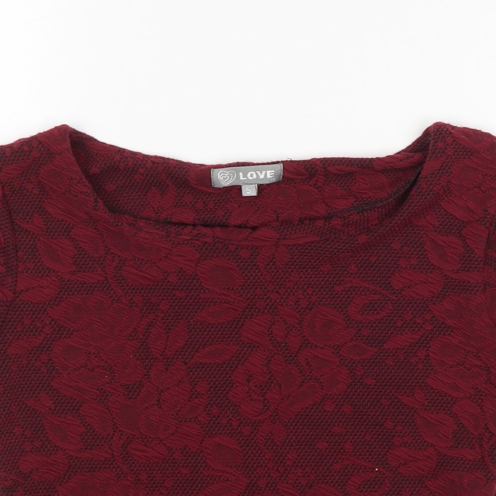 Love Womens Purple Floral  Basic Blouse Size 10