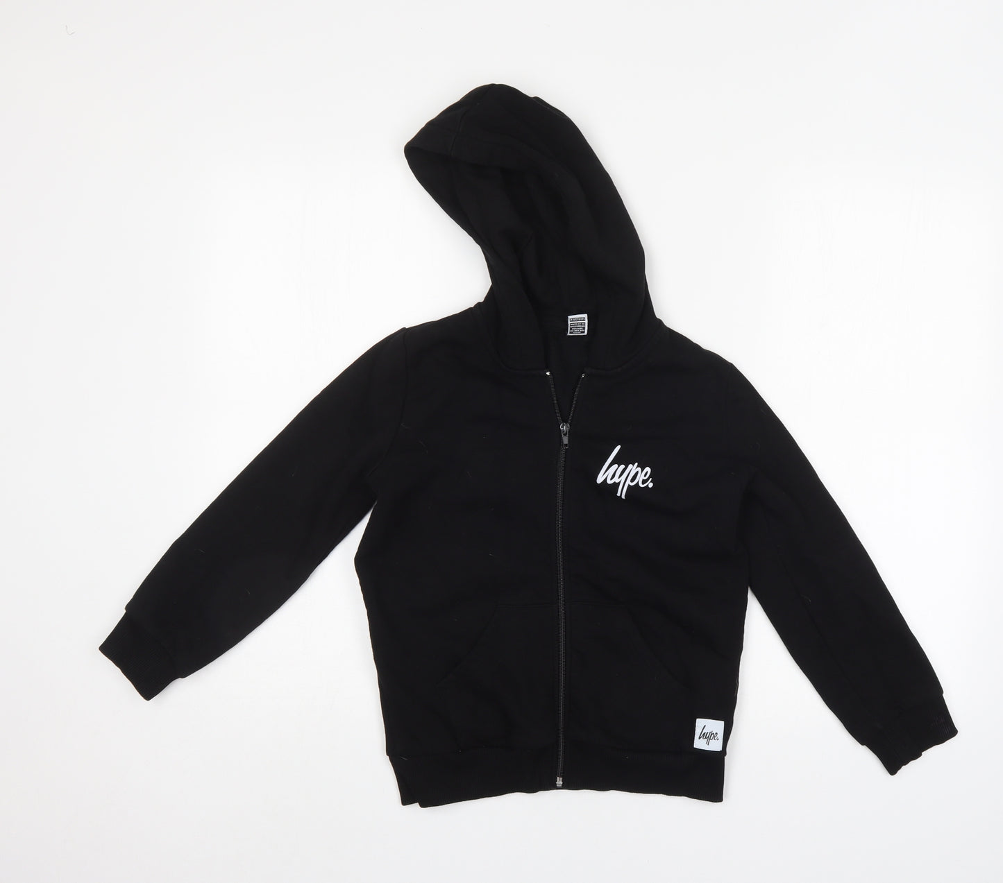 Hype Girls Black   Full Zip Hoodie Size 9-10 Years