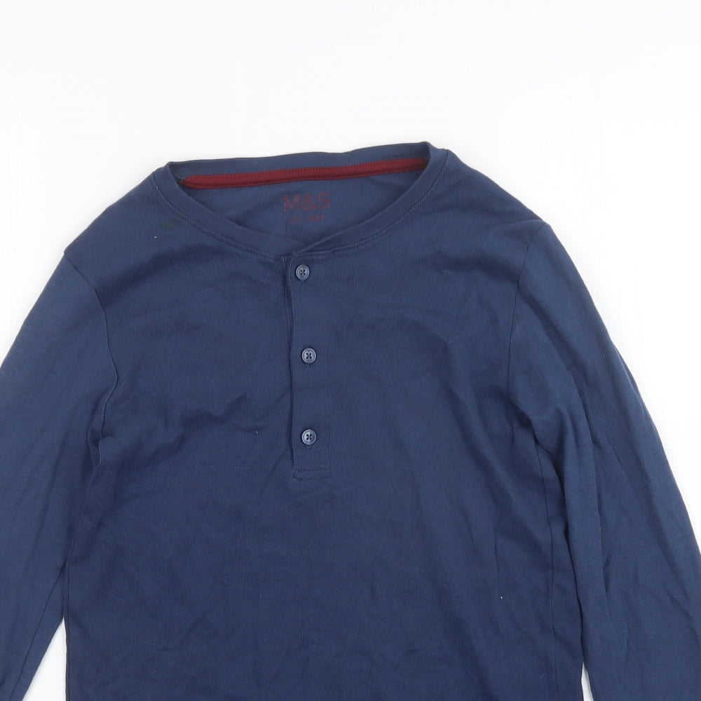 Marks and Spencer Boys Blue    Pyjama Top Size 13-14 Years