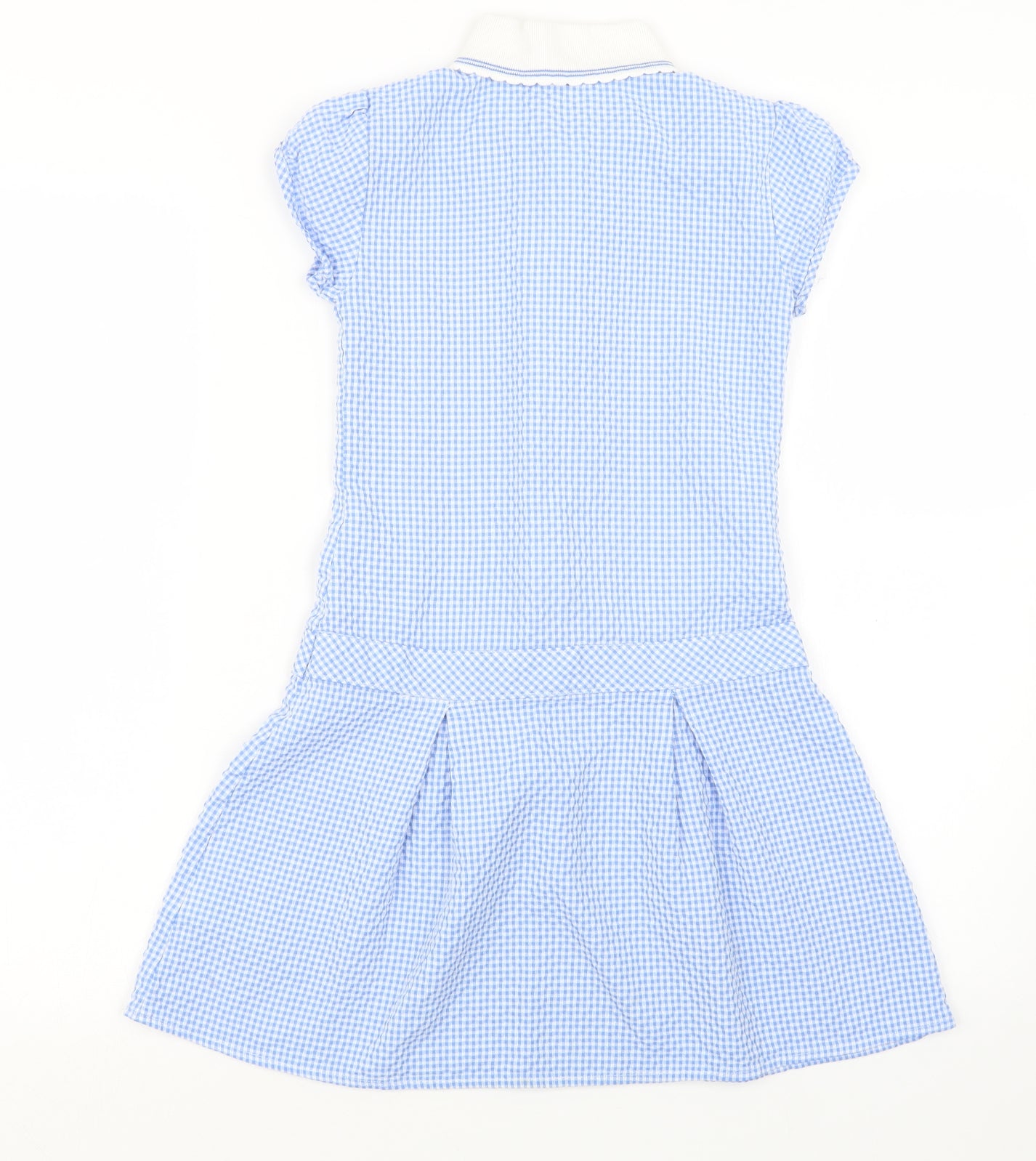 Marks and Spencer Girls Blue Gingham  A-Line  Size 8-9 Years  - School