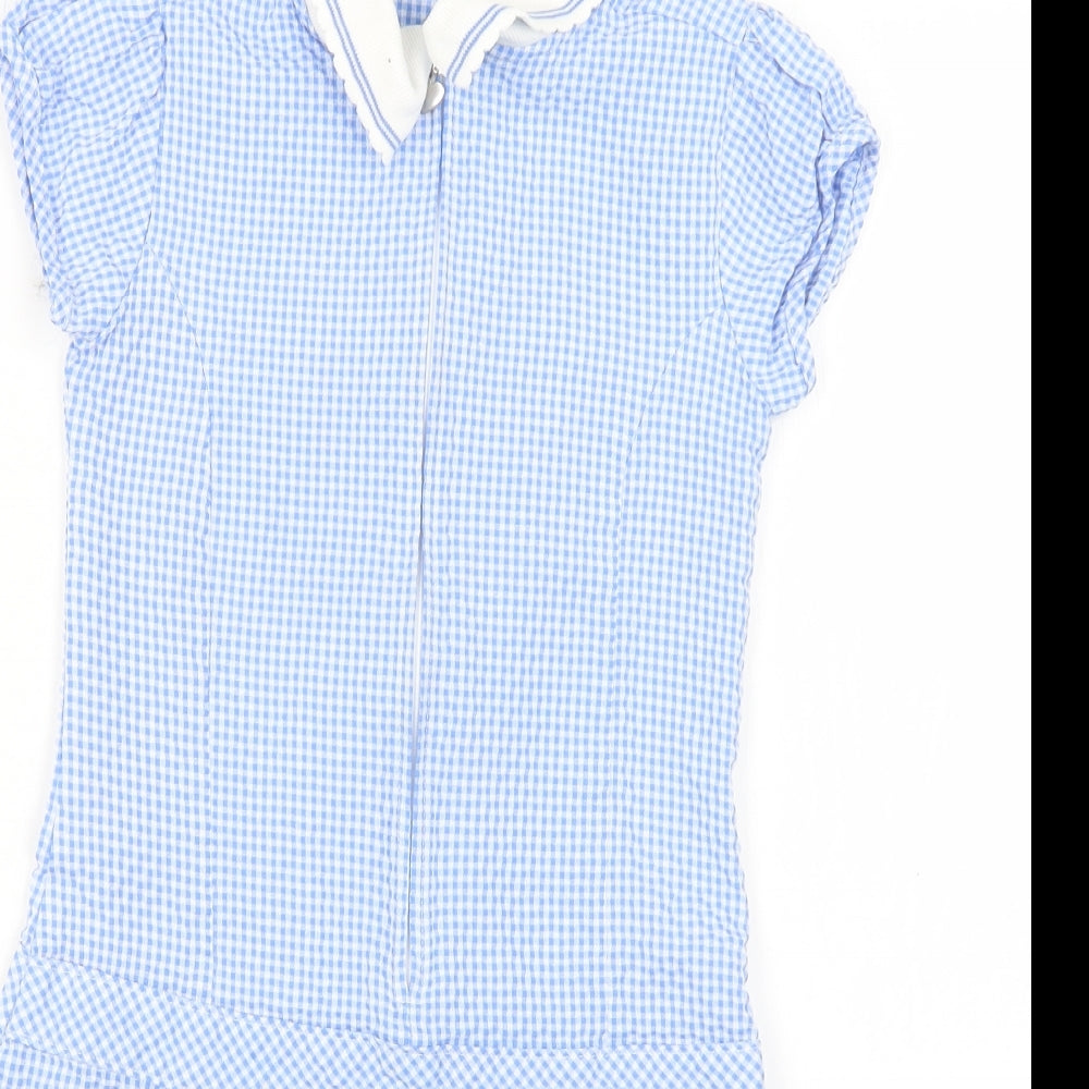 Marks and Spencer Girls Blue Gingham  A-Line  Size 8-9 Years  - School