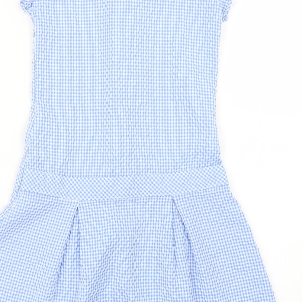 Marks and Spencer Girls Blue Gingham  A-Line  Size 8-9 Years  - School