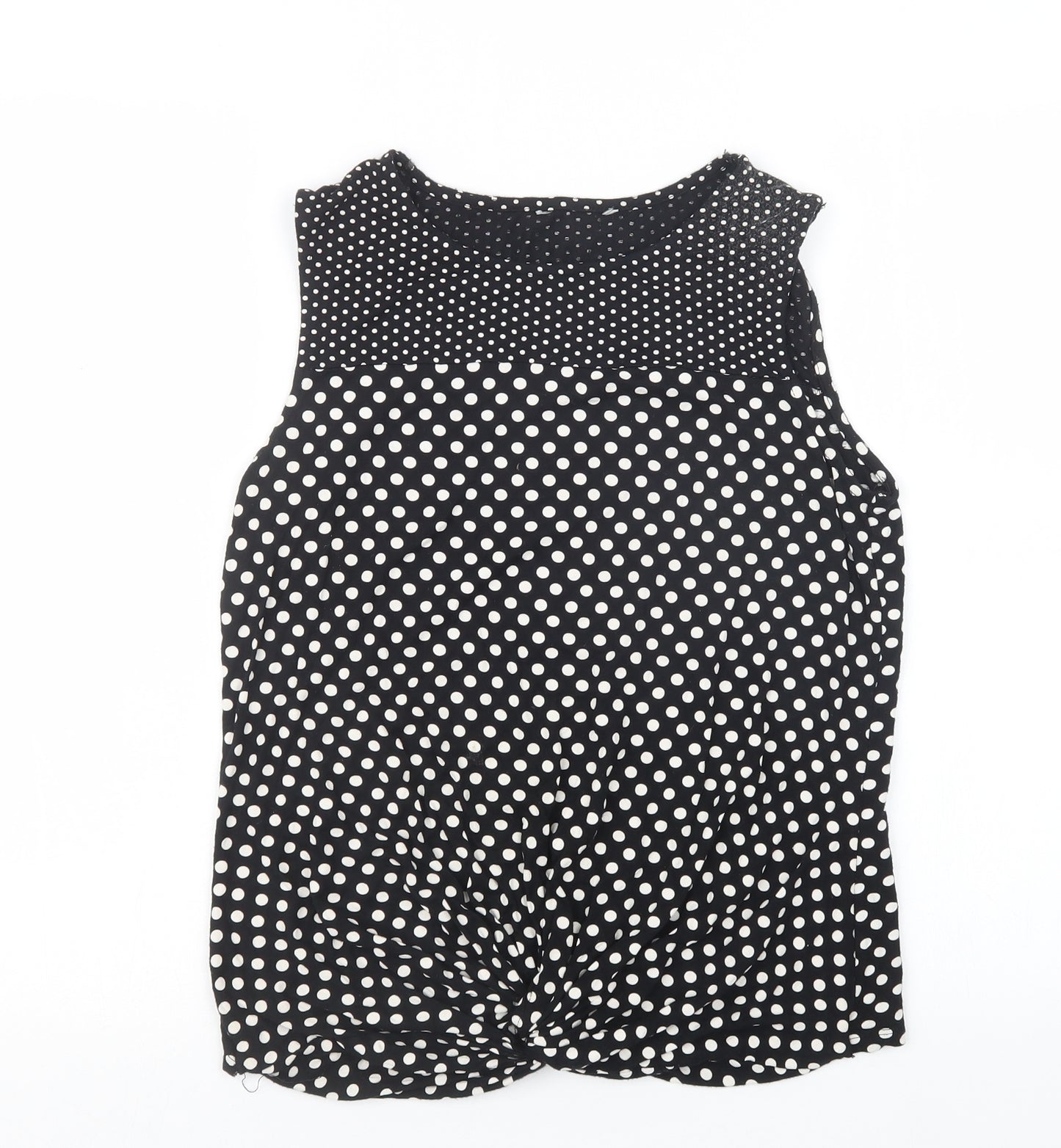 TU Womens Black Polka Dot  Basic T-Shirt Size 14