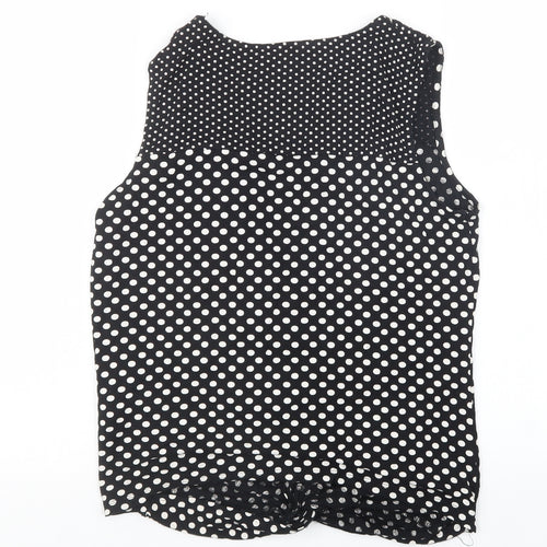 TU Womens Black Polka Dot  Basic T-Shirt Size 14