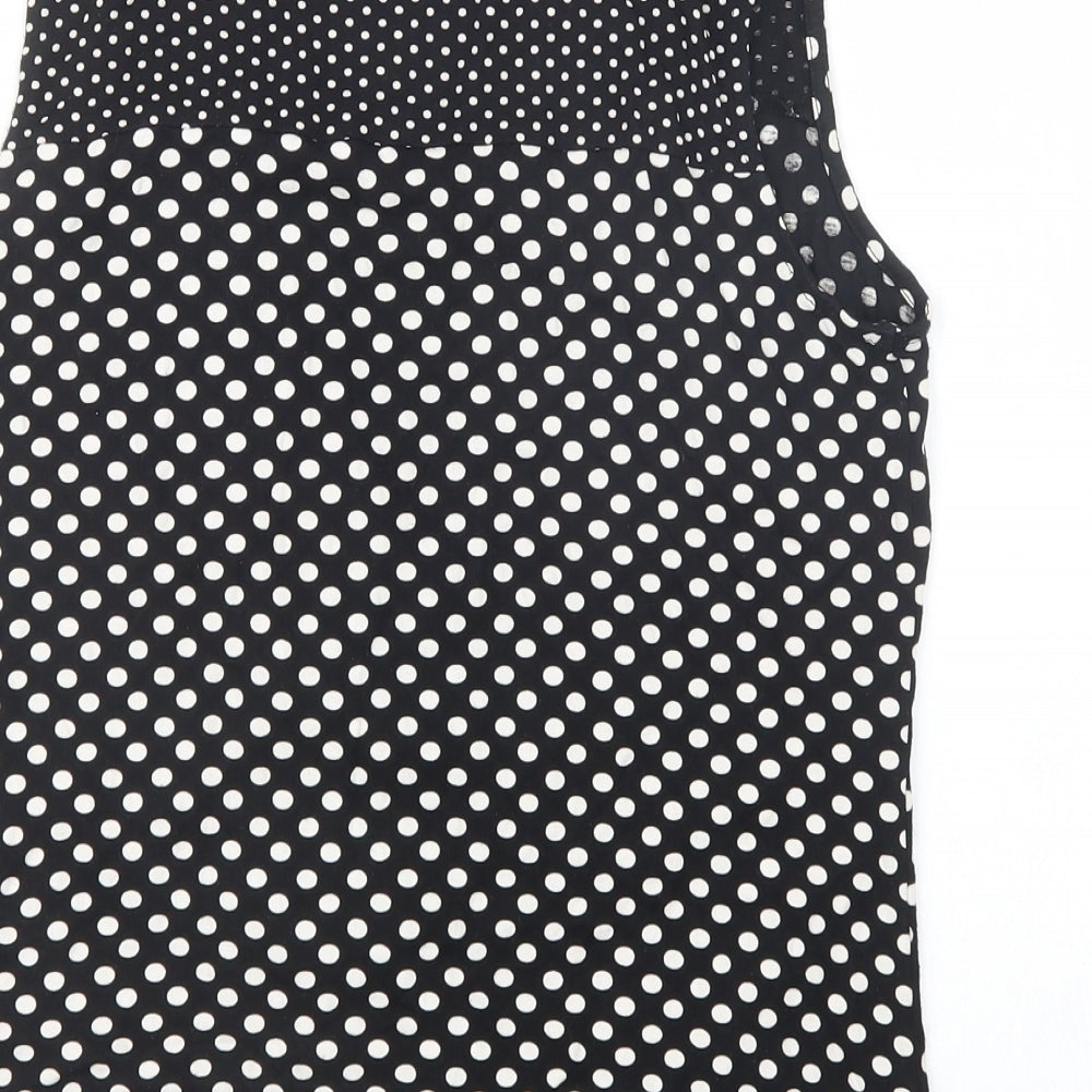 TU Womens Black Polka Dot  Basic T-Shirt Size 14
