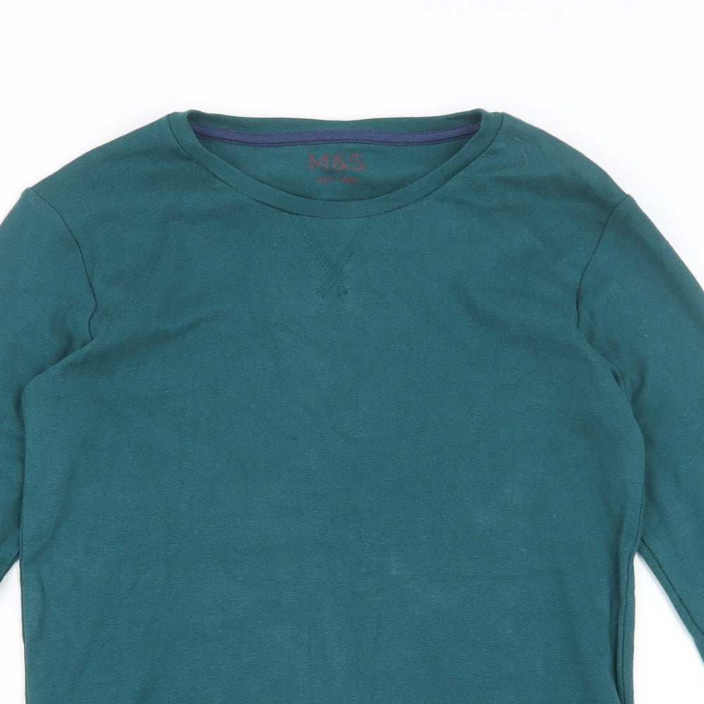 Marks and Spencer Boys Green Geometric   Pyjama Top Size 13-14 Years