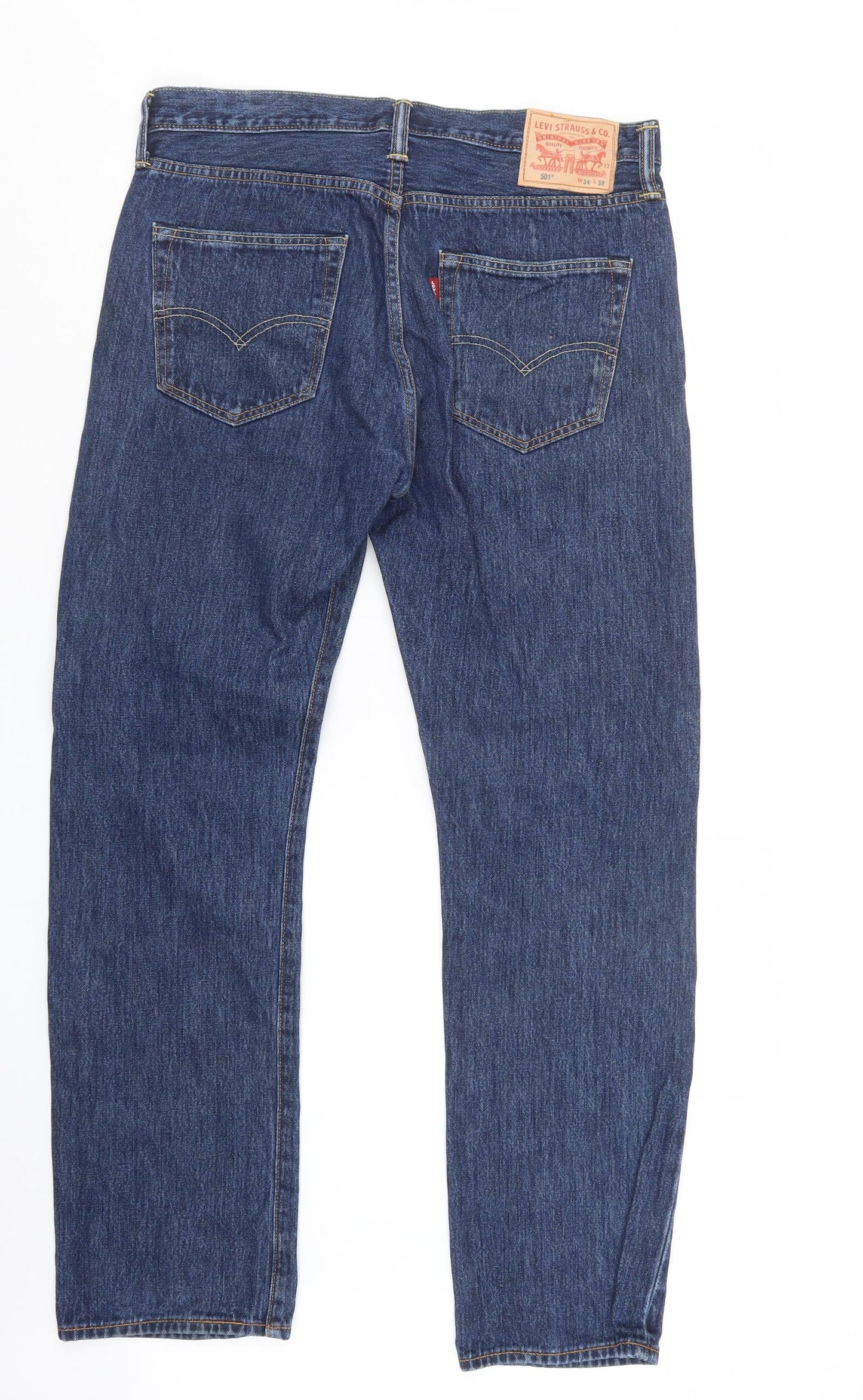Levi's Mens Blue  Denim Straight Jeans Size 34 in L29 in