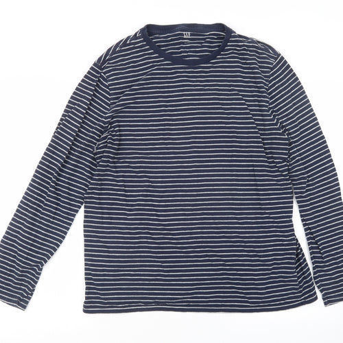 Gap Mens Blue Striped   T-Shirt Size XL