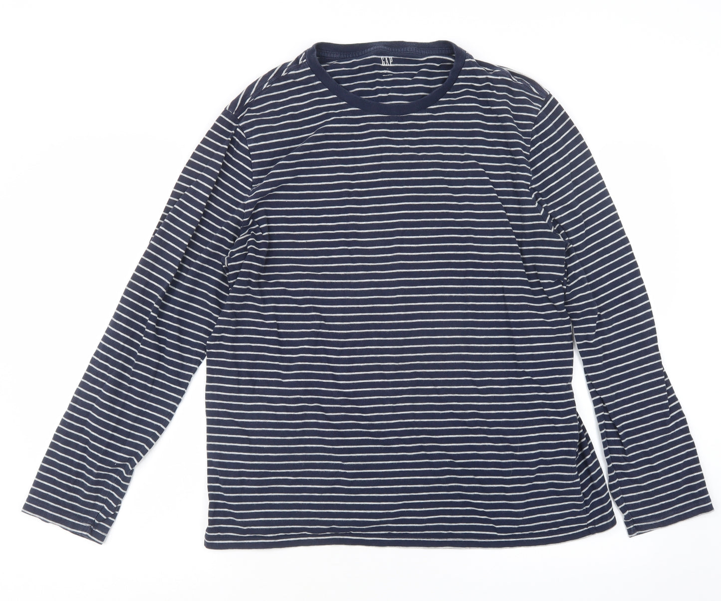 Gap Mens Blue Striped   T-Shirt Size XL