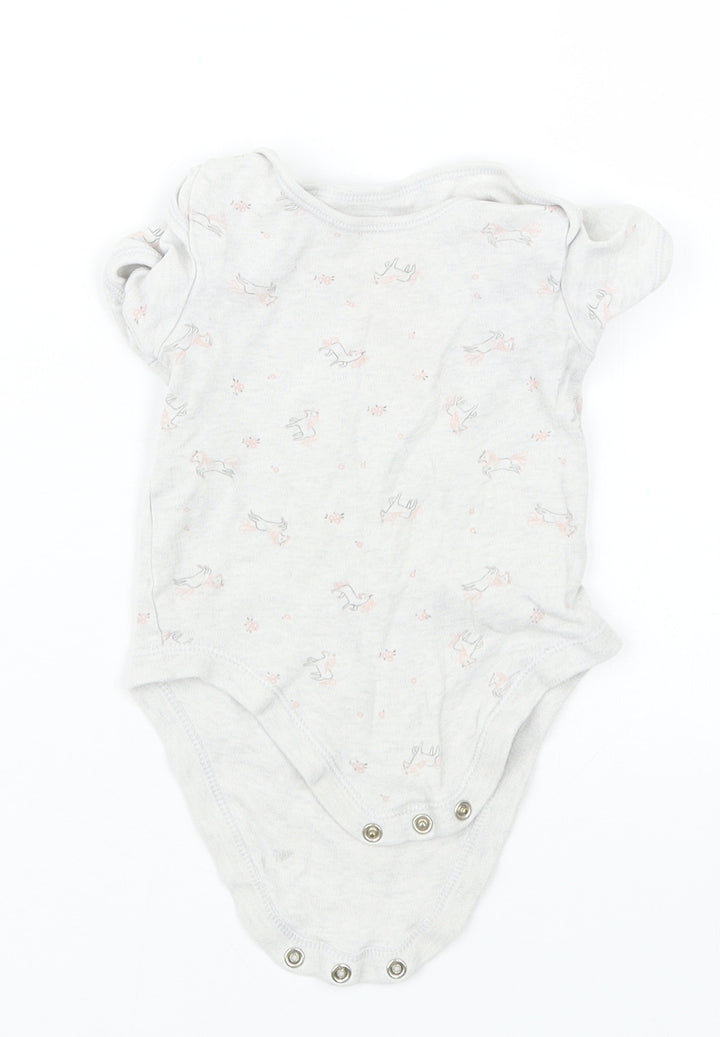 George Girls Grey Geometric Babygrow One-Piece Size 12-18 Months