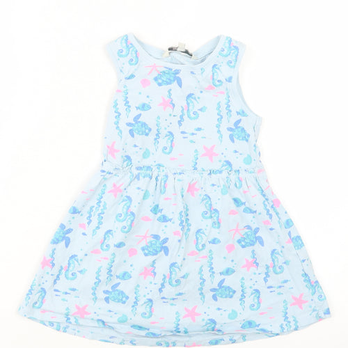 E-vie Girls Blue Geometric  Tank Dress  Size 2-3 Years