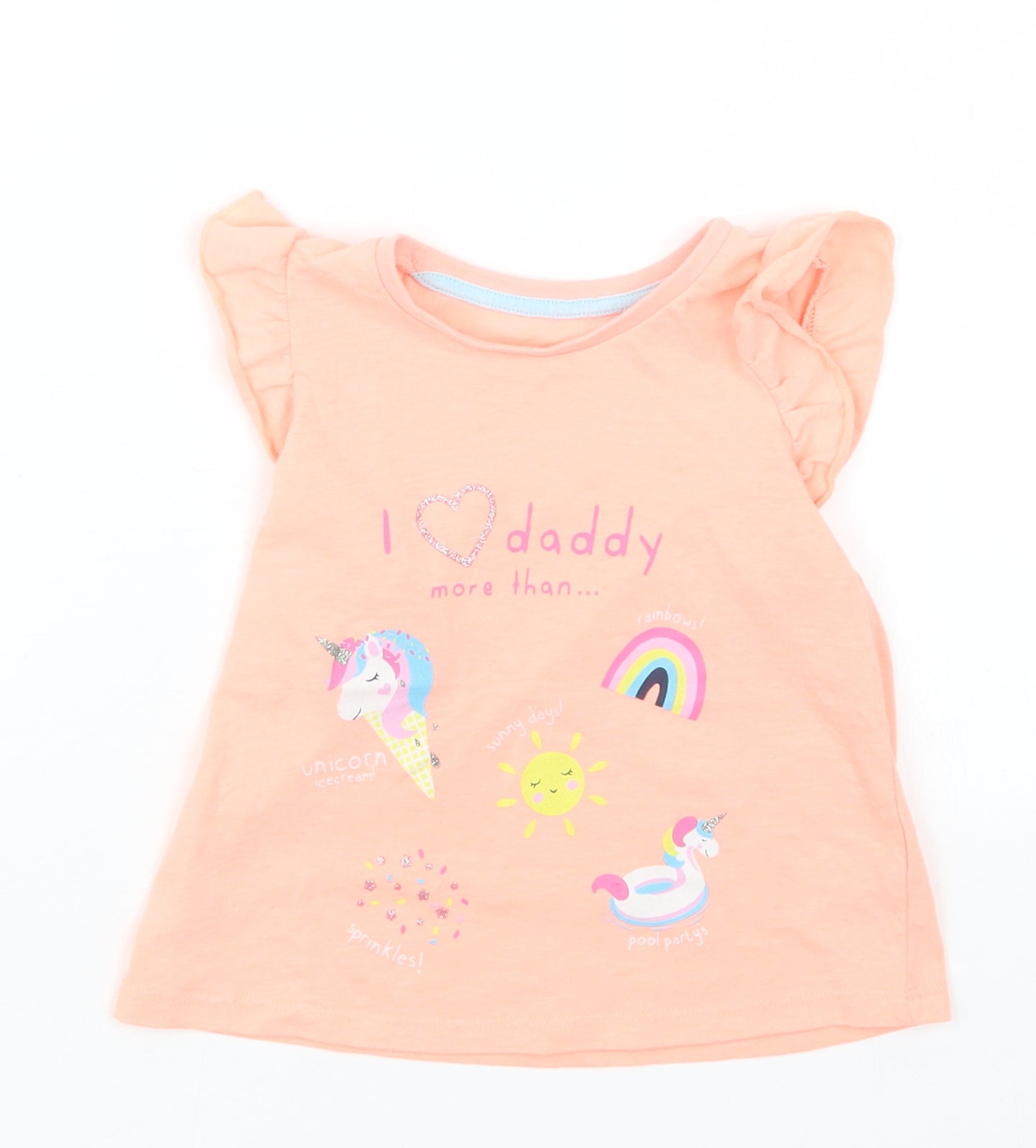 Matalan Girls Orange   Basic T-Shirt Size 18-24 Months