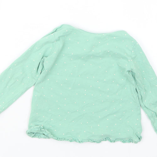 George Girls Green Polka Dot  Basic T-Shirt Size 18-24 Months