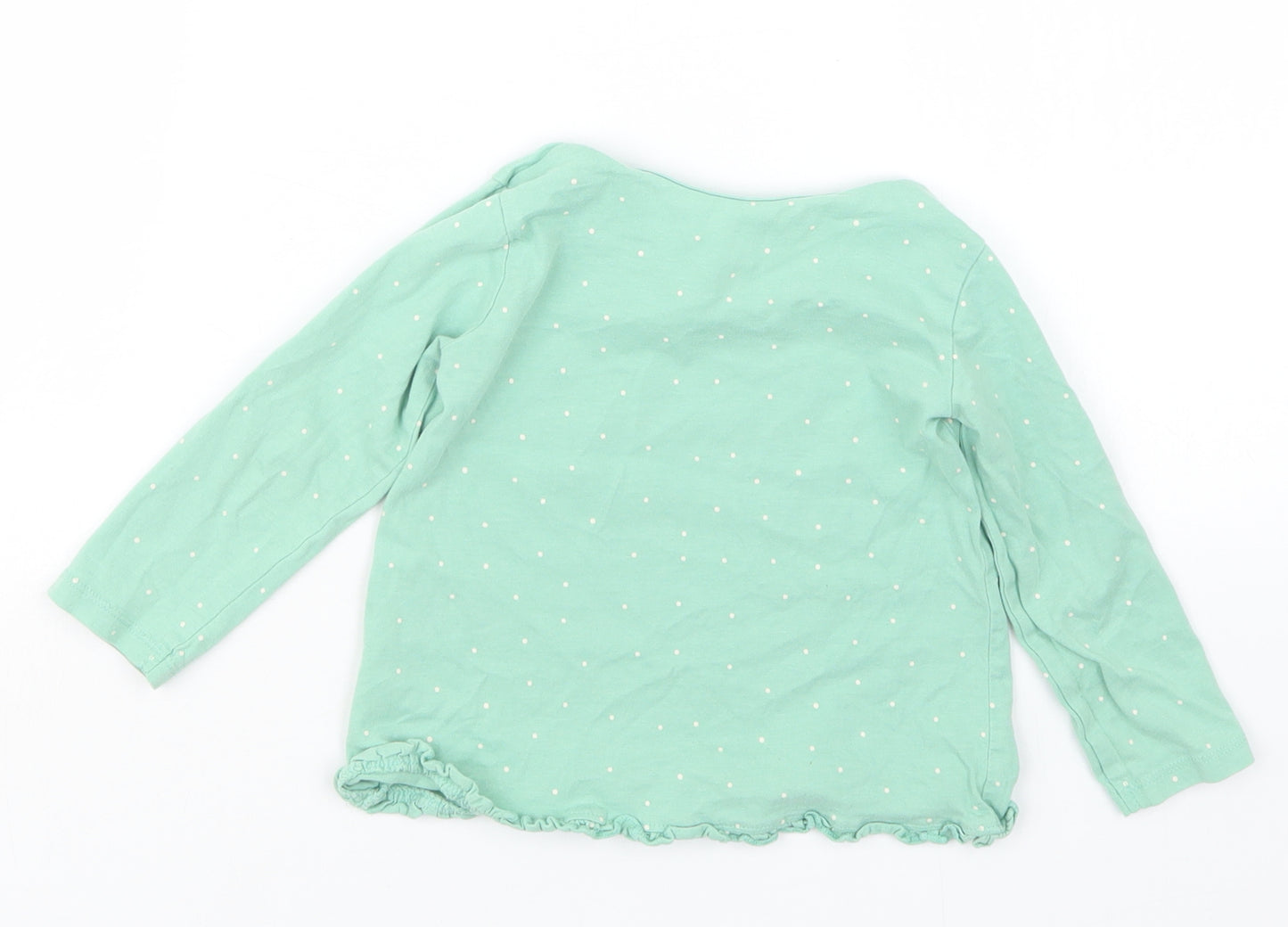 George Girls Green Polka Dot  Basic T-Shirt Size 18-24 Months